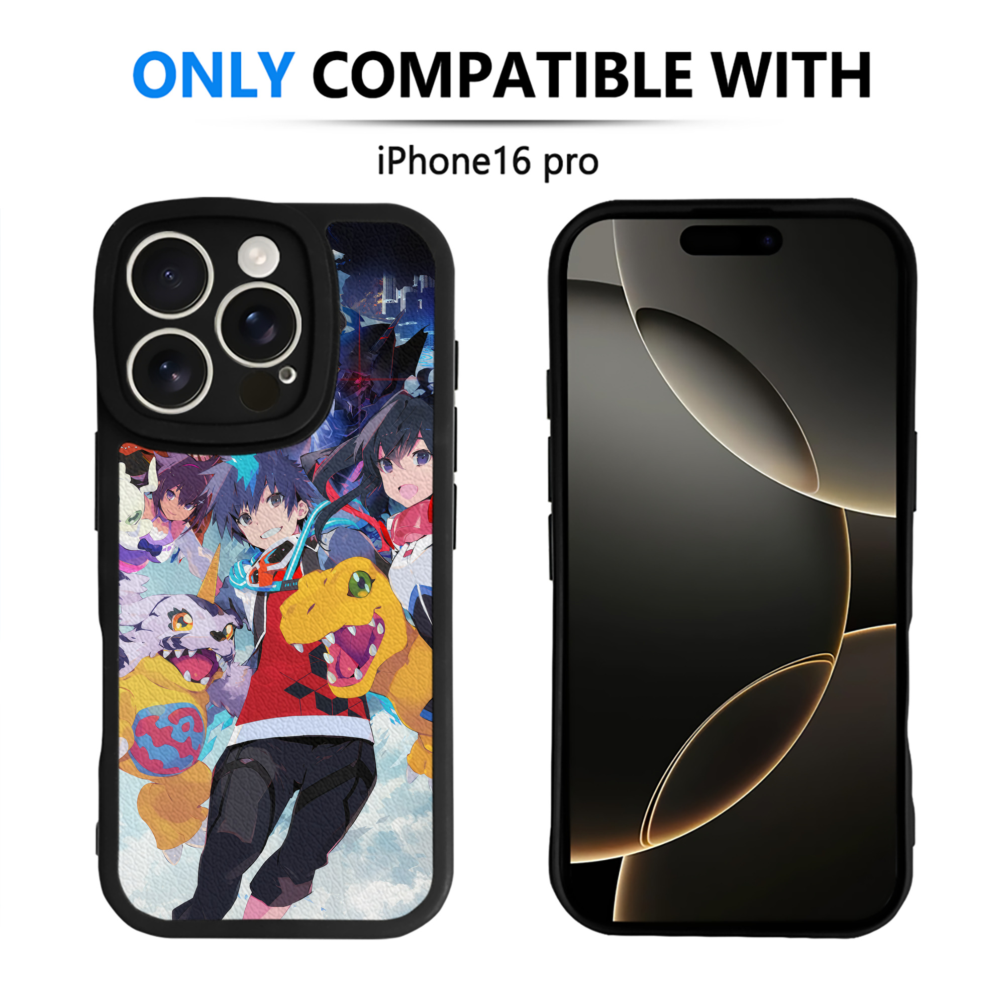 （画像用） Digimon デジタルモンスター/デジモン 【iPhone 16シリーズ対応】シリコンスマホケース（レザー調） 材質：シリコン